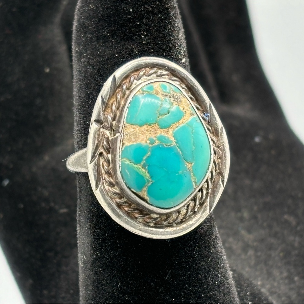 Silver Kingman Turquoise Ring